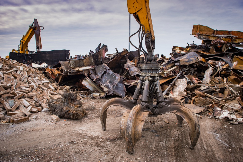 scrap metal is weighed